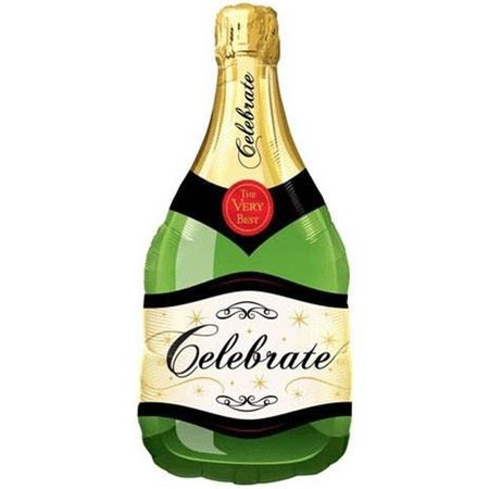 LOFTUS INTERNATIONAL Loftus International Q2-6378 39 in. Celebrate Champagne Bottle Helium Shape Party Balloon Q2-6378